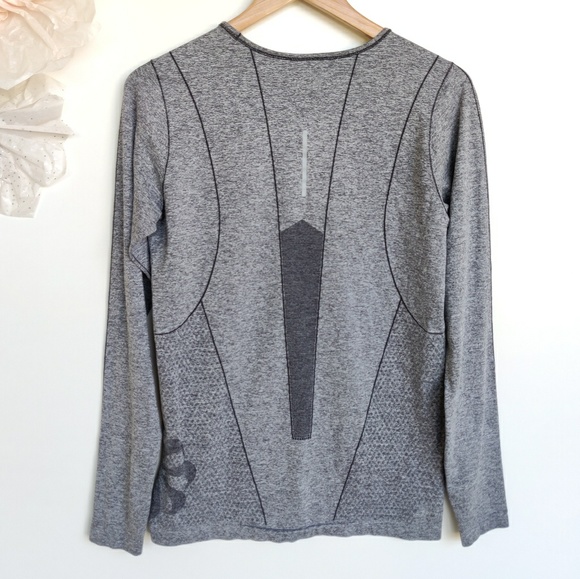 Nike Dri-Fit Long Sleeve Top Gray with Thumbholes - Picture 3 of 8